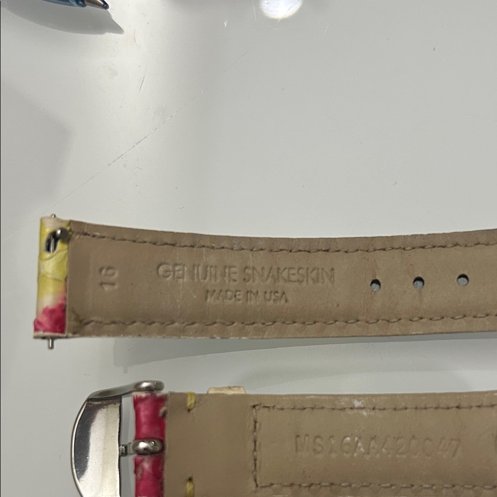 Michele Multicolor Genuine Snakeskin Leather Watch Strap Size 16 - Picture 5 of 5